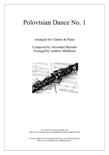 Polovtsian Dance No. 1 arranged for Clarinet and Piano (arr. Andrew Middleton)