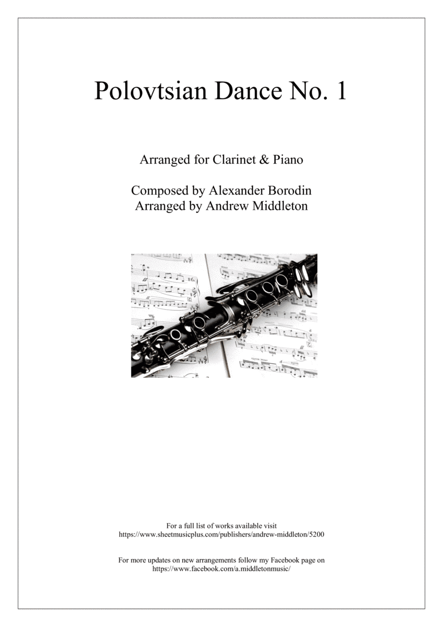 Polovtsian Dance No. 1 arranged for Clarinet and Piano (arr. Andrew Middleton)