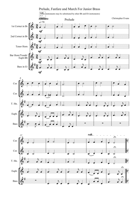 Prelude, Fanfare and March for Junior Brass Ensemble - Full Score