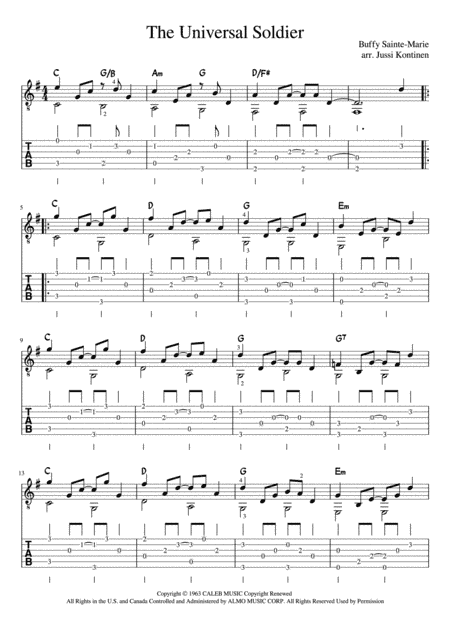 The Universal Soldier (arr. Jussi Kontinen)