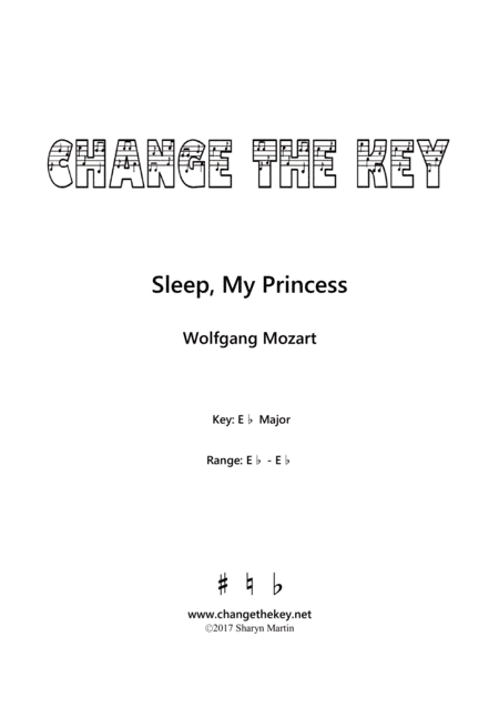 Sleep, my princess - Eb Major (arr. Change the Key)