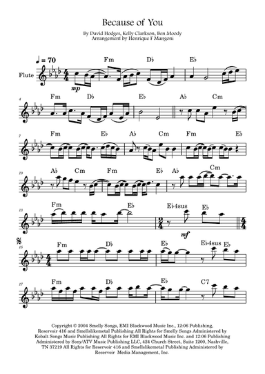 Because Of You (arr. Henrique F Mangoni)