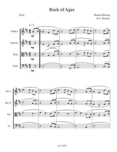 Rock of Ages (String Quartet) (arr. B. C. Dockery)