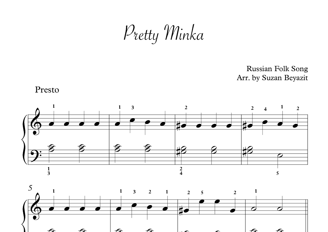 Pretty Minka (Easy Piano Level 1) (arr. Suzan Beyazit)