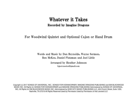 Whatever It Takes (arr. Heather Johnson)
