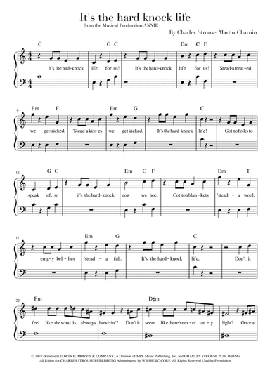 It's The Hard-knock Life (arr. Manuela Cabral)