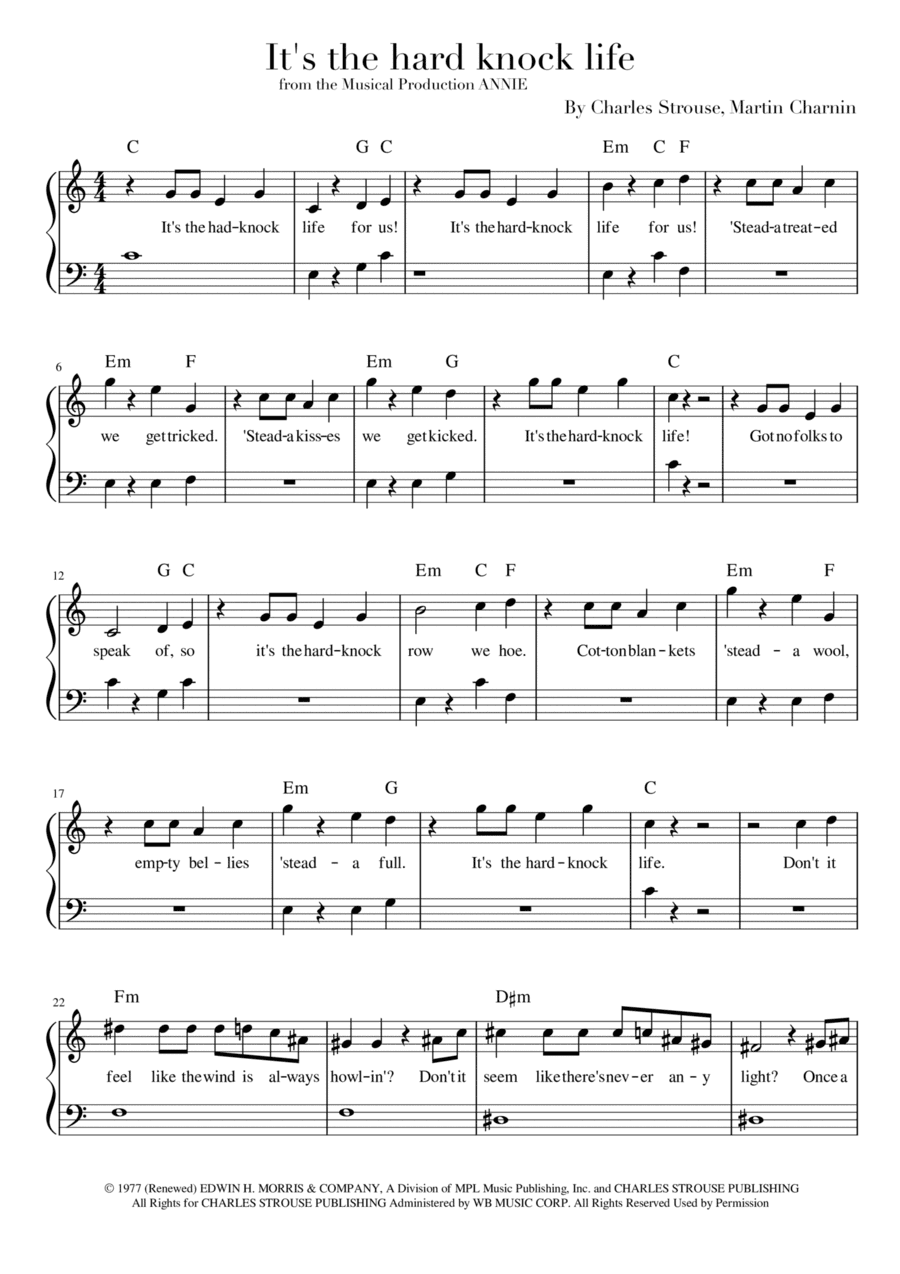 It's The Hard-knock Life (arr. Manuela Cabral)