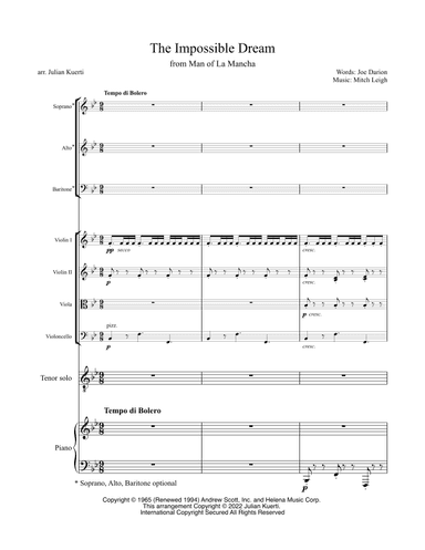 The Impossible Dream (the Quest) (arr. Julian Kuerti)