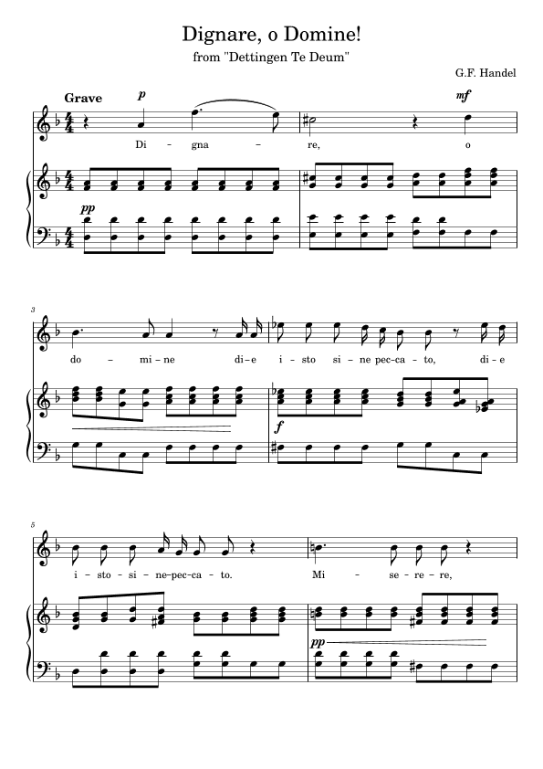 Dignare, o Domine! High voice (Höhe stimme) - D minor (d-moll) (arr. Vladyslav Panfilenko)