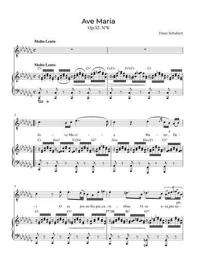 Ave Maria Schubert - Tenor with chords in Cb (arr. Alex Nunes Rodrigues)