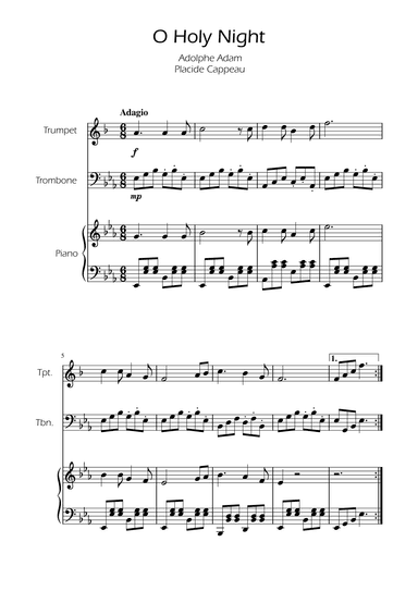 O Holy Night - Trumpet and Trombone Duet w/ Piano (arr. Ygor Nunes)