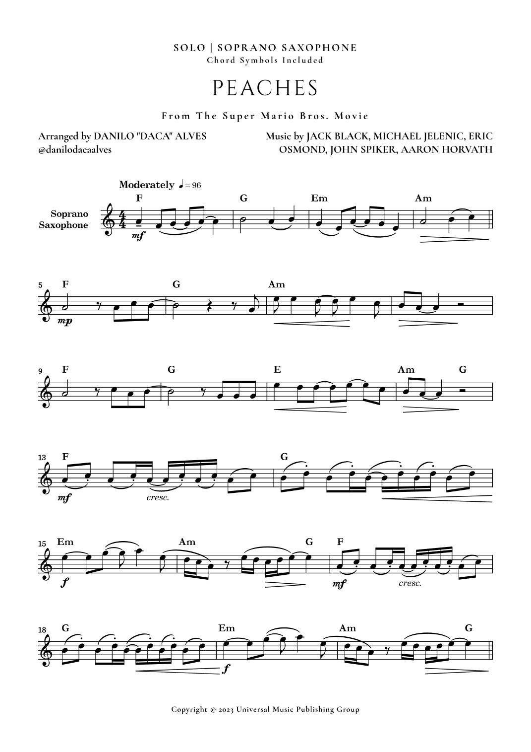 Peaches (arr. Danilo "Daca" Alves)