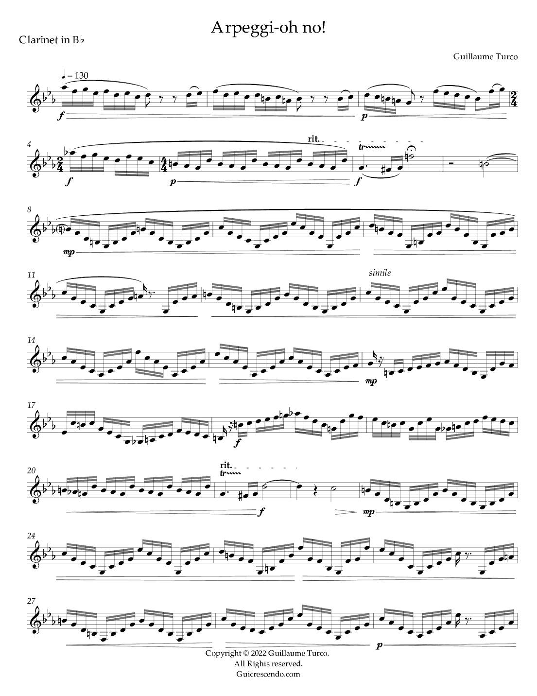 Arpeggi-oh no! (Clarinet)