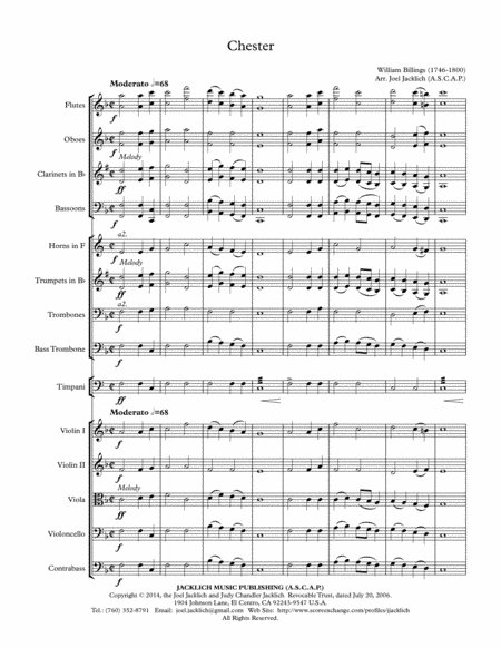 Chester - Full Orchestra (arr. Joel Jacklich (ASCAP))