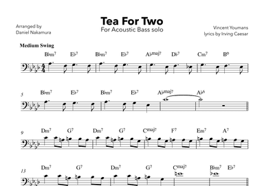 Tea For Two (For Bass with Chords) (arr. Daniel Nakamura)