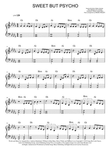 Sweet But Psycho (arr. Music-holley)