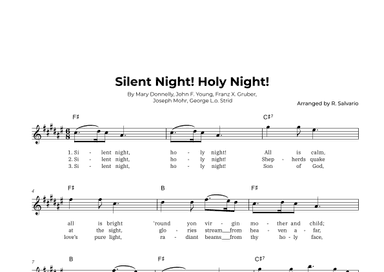 Silent Night! Holy Night! (Key of F-Sharp Major) (arr. R. Salvario)