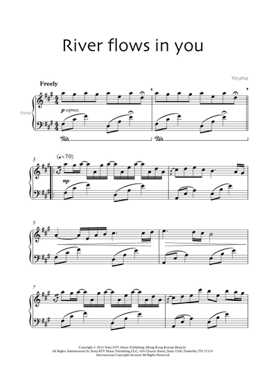 River Flows In You (arr. Robin Wood Editions)