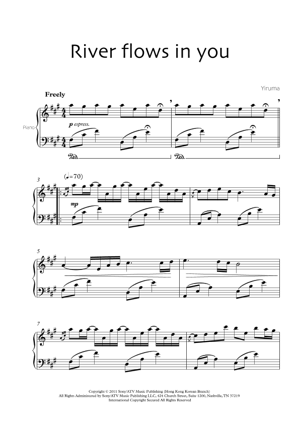 River Flows In You (arr. Robin Wood Editions)