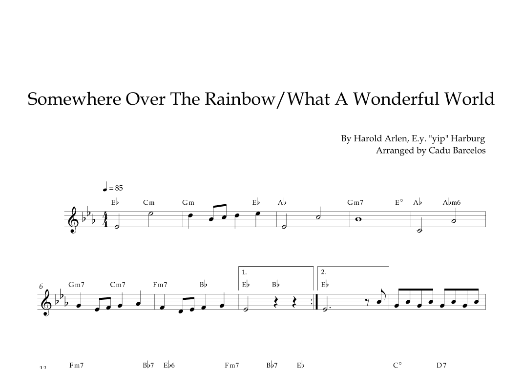 Somewhere Over The Rainbow/what A Wonderful World (arr. Cadu Barcelos)