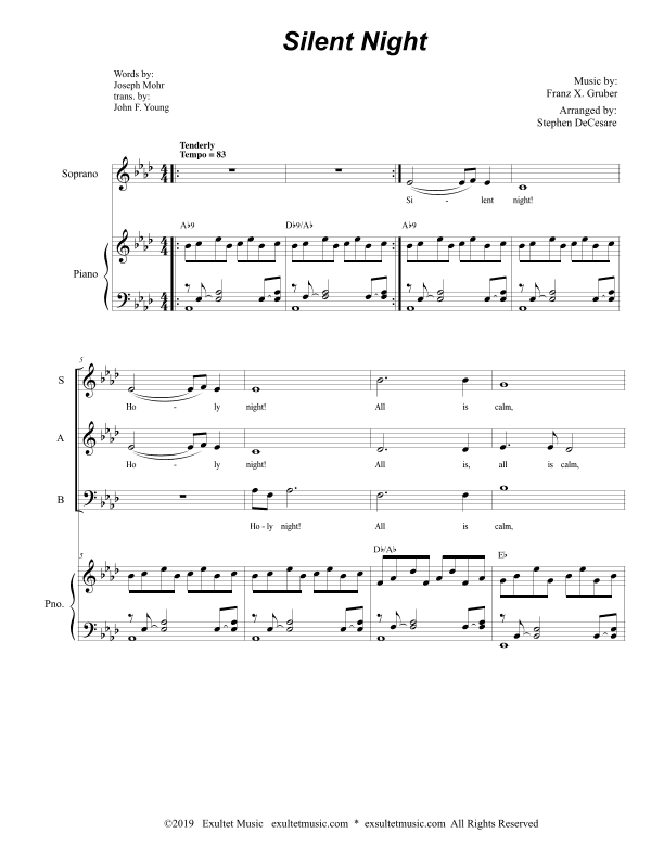 Silent Night (Vocal Trio - (SAB) (arr. Stephen DeCesare)