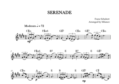 Serenade | Schubert | Lead Sheet | C# minor (arr. Milanov)