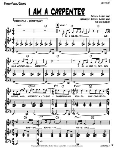 I Am a Carpenter (Joseph's Song) [Octavo w/Piano and Chords]
