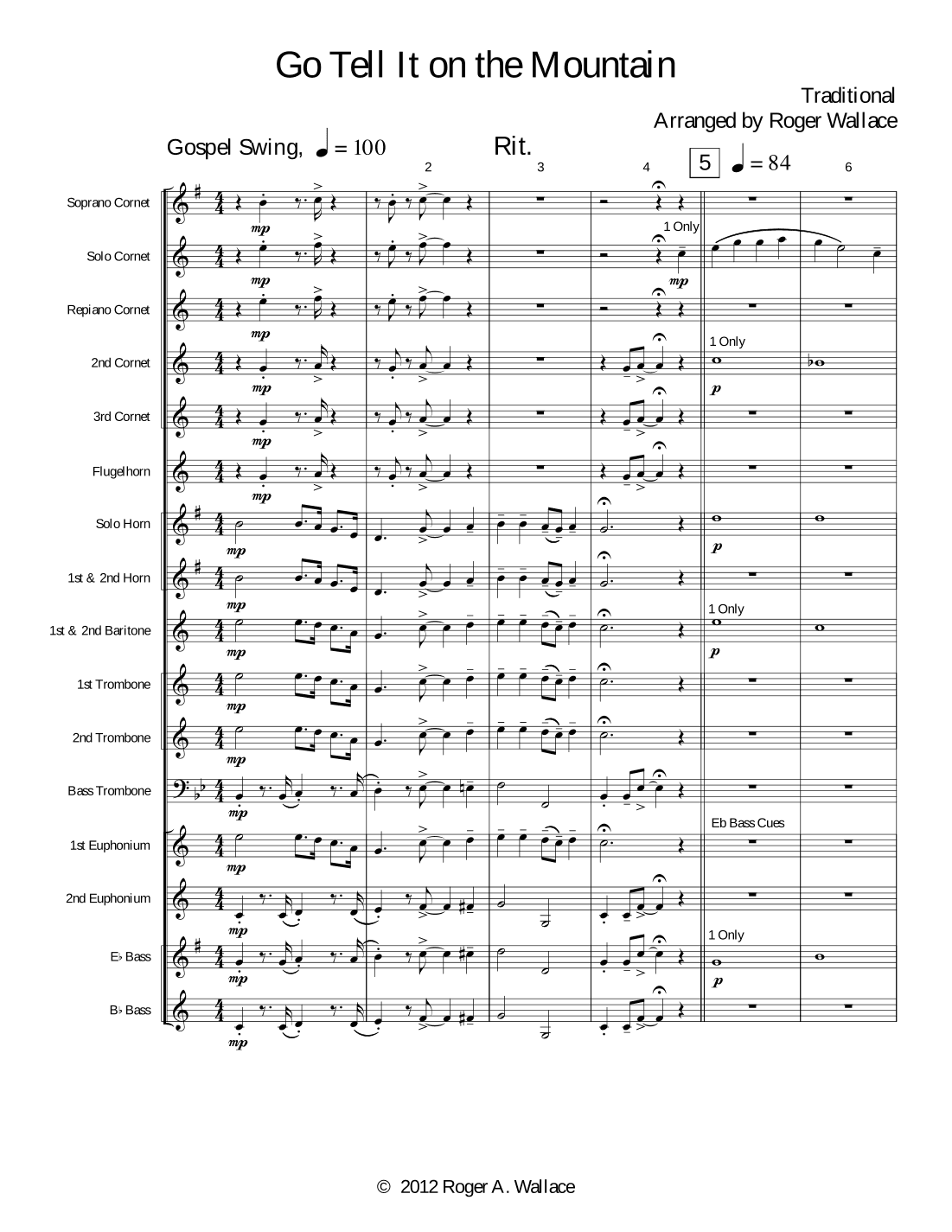 Go Tell It on the Mountain (arr. Roger Wallace)