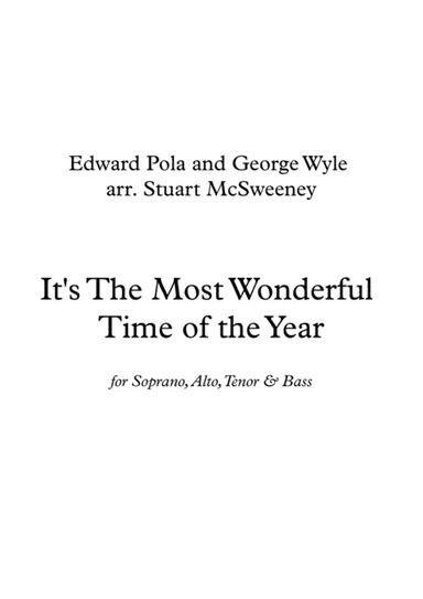 The Most Wonderful Time Of The Year (arr. Stuart McSweeney)