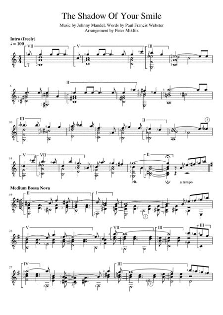 The Shadow Of Your Smile (arr. Peter Miklitz)