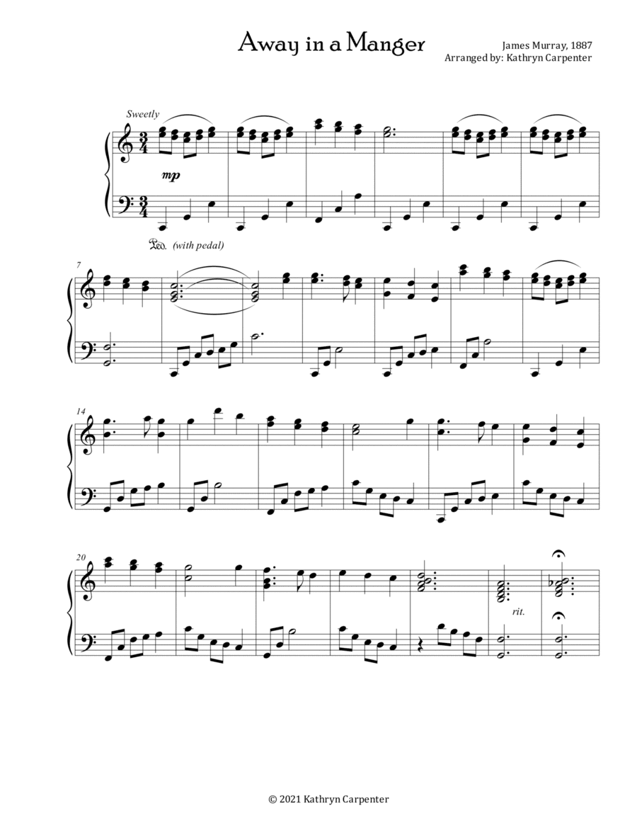 Away in a Manger (Advanced Piano) (arr. Kathryn Carpenter)