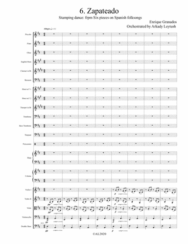 Enrique Granados - Six pieces on Spanish folk songs, Orchestrated by Arkady Leytush (arr. Arkady Leytush)