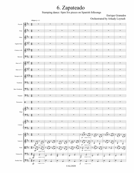 Enrique Granados - Six pieces on Spanish folk songs, Orchestrated by Arkady Leytush (arr. Arkady Leytush)