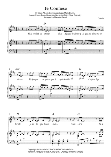 Te Confieso (arr. Manuela Cabral)