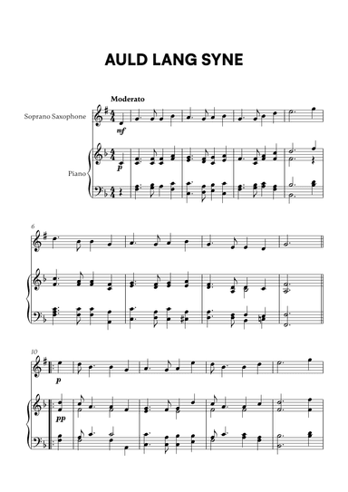 Auld Lang Syne (for Soprano Saxophone and Piano) (arr. Cadenza Editions)