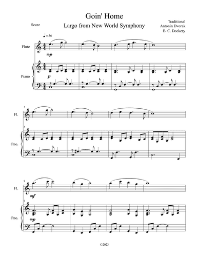 Goin' Home - Largo from New World Symphony (Flute Solo with Piano Accompaniment) (arr. B. C. Dockery)