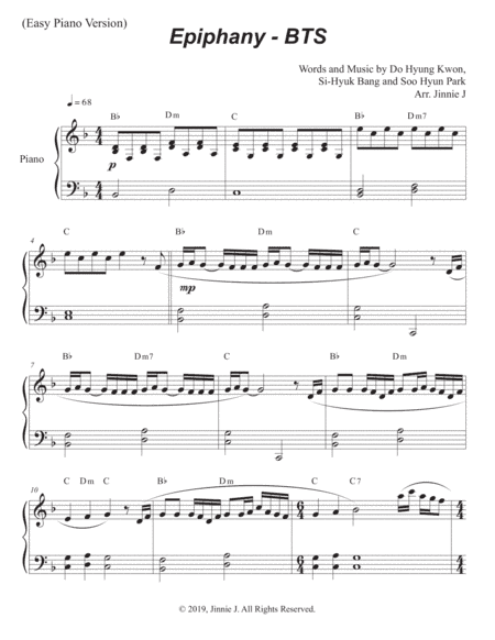 Epiphany (arr. Jinnie J)