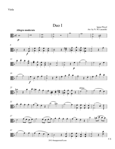 Duo #1 for Viola and Piano (arr. Nick Lacanski)
