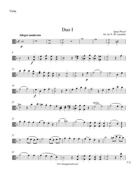 Duo #1 for Viola and Piano (arr. Nick Lacanski)
