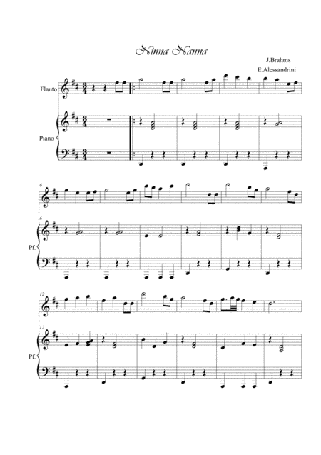 Ninna nanna. Flute and piano (arr. Ester Alessandrini)
