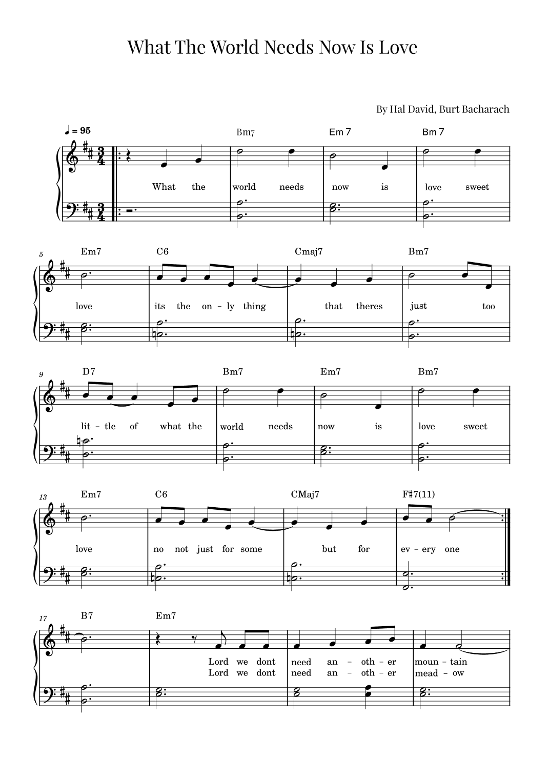 What The World Needs Now Is Love (arr. Roger da Luz)