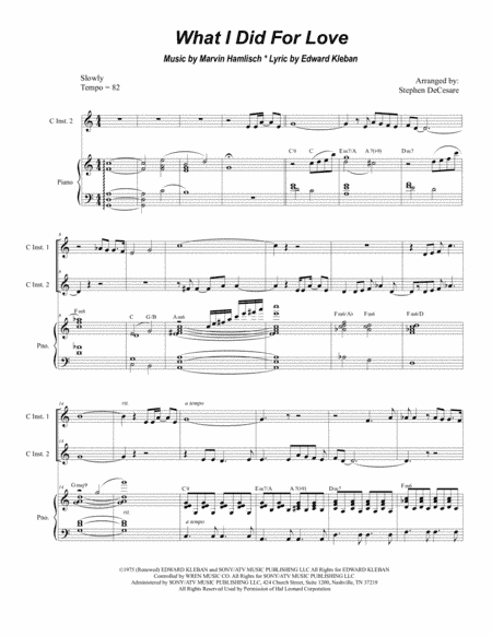 What I Did For Love (arr. Stephen DeCesare)