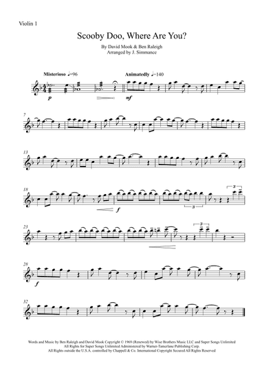 Scooby Doo, Where Are You? (arr. J. Simmance)
