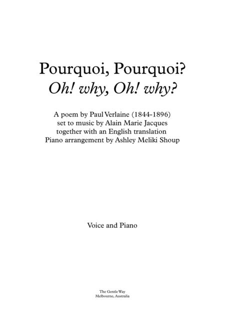 Pourquoi, pourquoi (Verlaine)