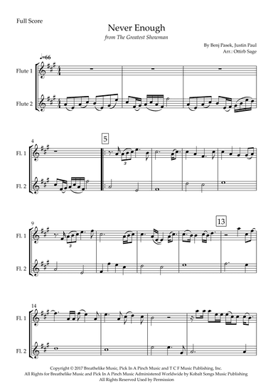 Never Enough (arr. Ottirb Sage)
