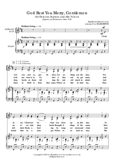 God Rest You Merry Gentlemen - SSA Choir (arr. Mark Reeves)