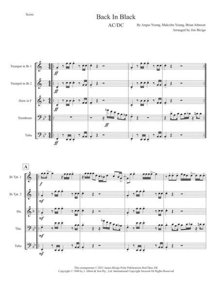 Back In Black (arr. Jim Bicigo)
