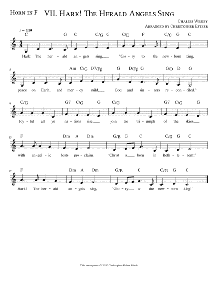 Hark! The Herald Angles Sing for Horn in F (arr. Christopher Esther)