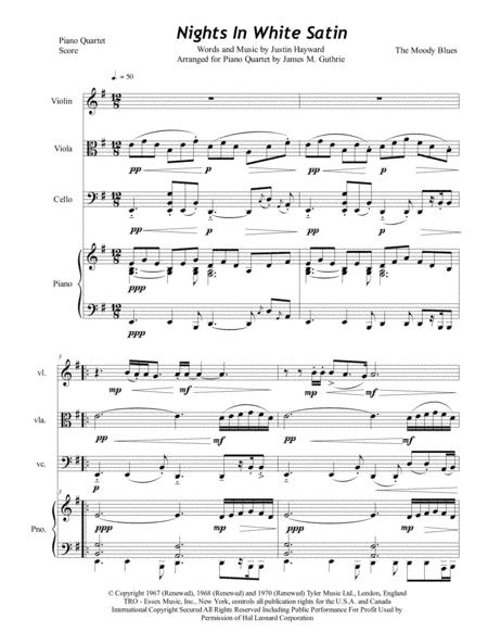 Nights In White Satin (arr. James M. Guthrie, ASCAP)