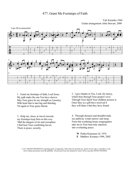477 Grant Me Footsteps (arr. John H Stewart)